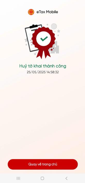Hủy hồ sơ thành công